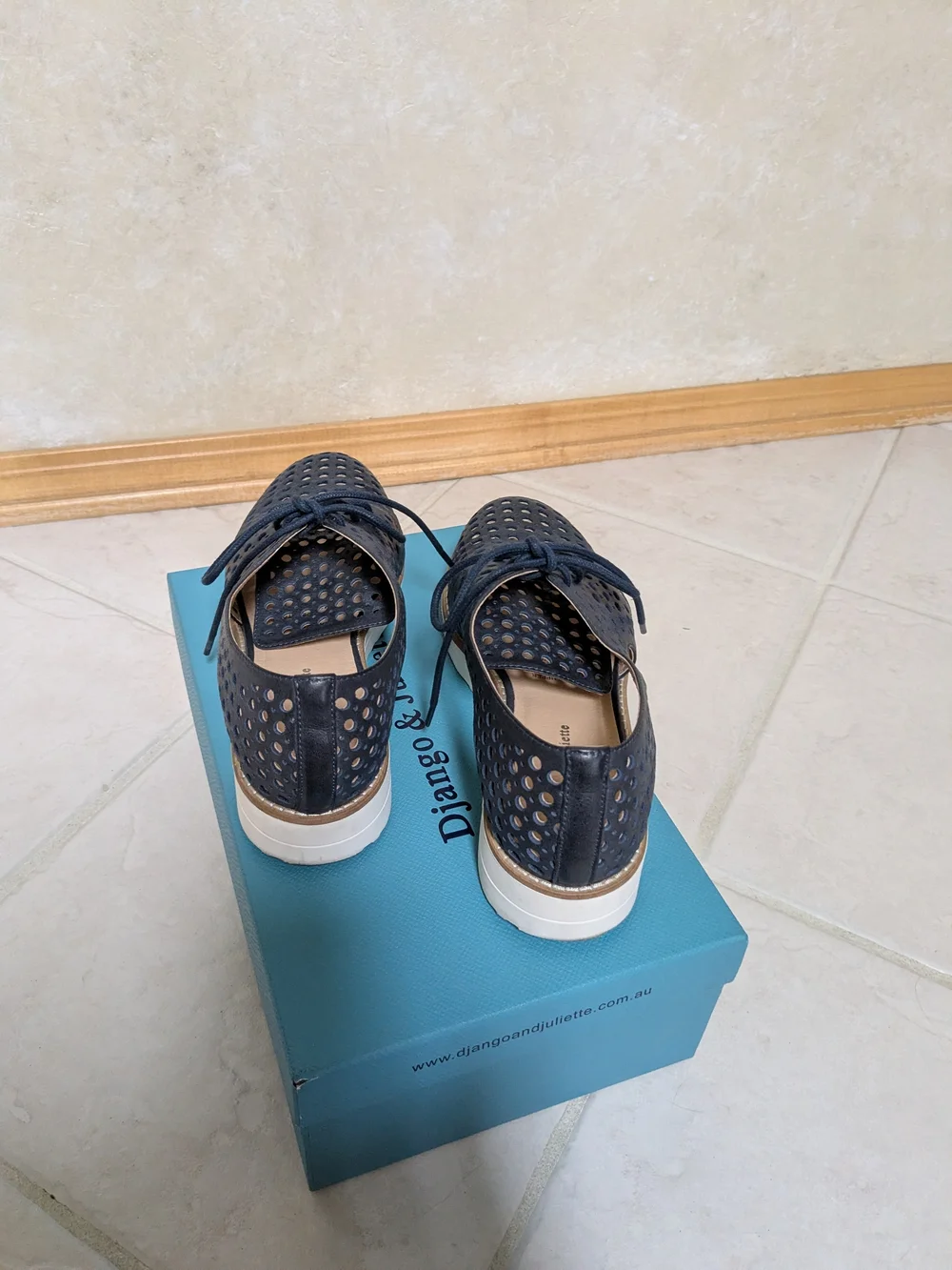Django & Juliette Perforated Lace-Up Loafers